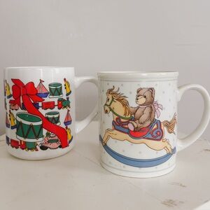 Two Vintage Christmas Mugs
